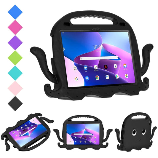 For Lenovo Tab M10 3rd Gen 10.1 TB-328 Octopus Style EVA Hybrid PC Shockproof Tablet Case with Strap(Black) - Lenovo by buy2fix | Online Shopping UK | buy2fix