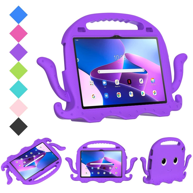 For Lenovo Tab M10 3rd Gen 10.1 TB-328 Octopus Style EVA Hybrid PC Shockproof Tablet Case with Strap(Purple) - Lenovo by buy2fix | Online Shopping UK | buy2fix