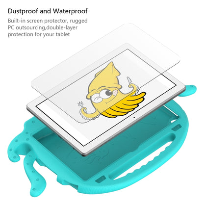 For Lenovo Tab M10 3rd Gen 10.1 TB-328 Octopus Style EVA Hybrid PC Shockproof Tablet Case with Strap(Glacial Green) - Lenovo by buy2fix | Online Shopping UK | buy2fix