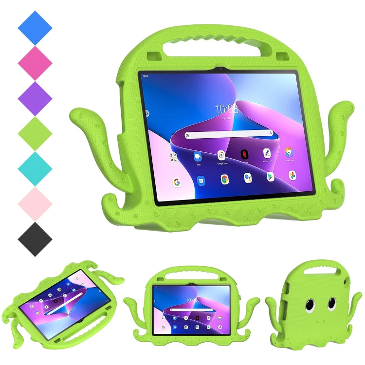 For Lenovo Tab M10 3rd Gen 10.1 TB-328 Octopus Style EVA Hybrid PC Shockproof Tablet Case with Strap(Grass Green) - Lenovo by buy2fix | Online Shopping UK | buy2fix