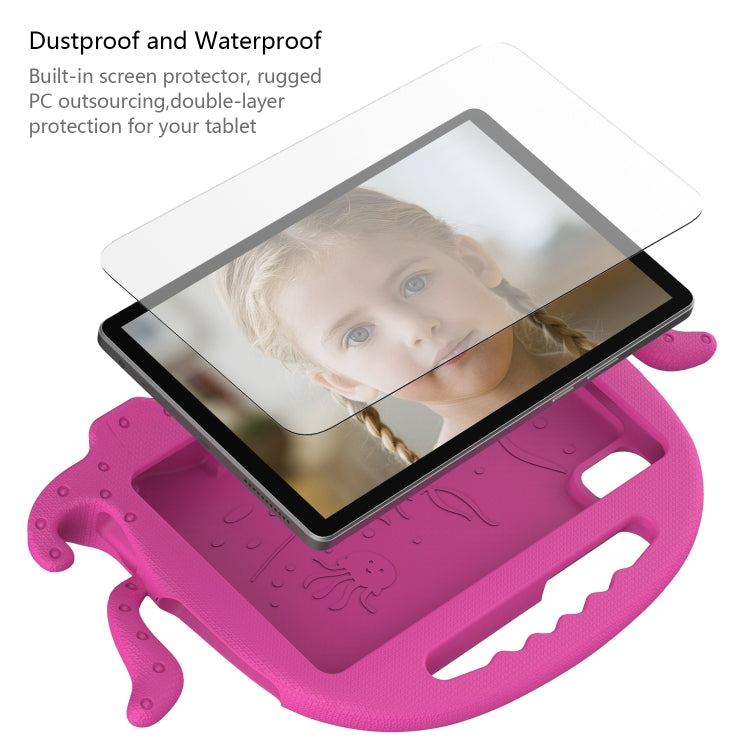 For Lenovo Tab M9 2023 Octopus Style EVA Hybrid PC Shockproof Tablet Case with Strap(Rose Red) - Lenovo by buy2fix | Online Shopping UK | buy2fix