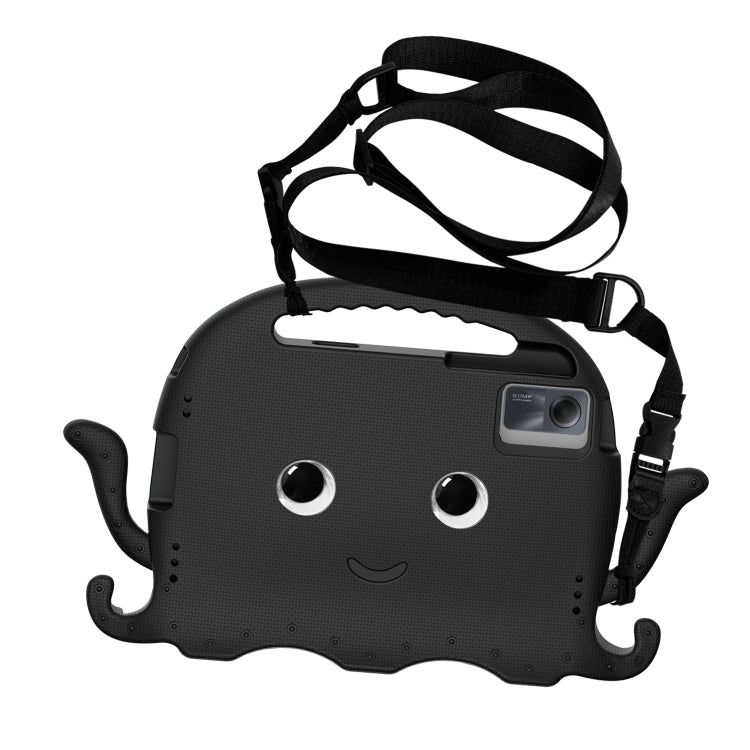 For Lenovo Tab M11 /Xiaoxin Pad 11 2024 Octopus Style EVA Hybrid PC Shockproof Tablet Case with Strap(Black) by buy2fix