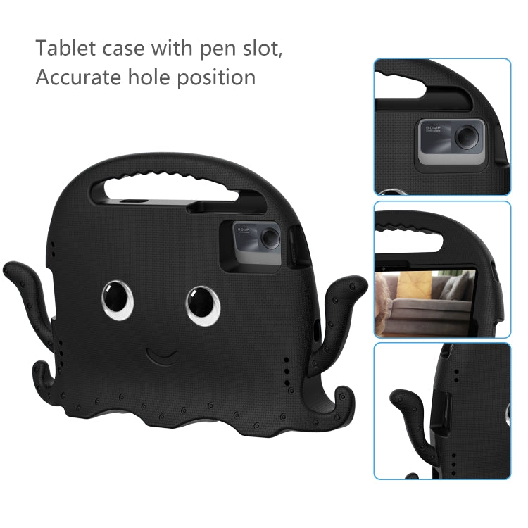 For Lenovo Tab M11 /Xiaoxin Pad 11 2024 Octopus Style EVA Hybrid PC Shockproof Tablet Case with Strap(Black) by buy2fix