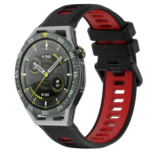 For Huawei Watch GT3 SE 22mm Sports Two-Color Silicone Watch Band(Black+Red) by buy2fix