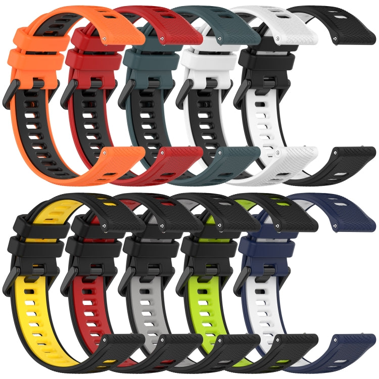 For Huawei Watch 3 22mm Sports Two-Color Silicone Watch Band(Black+White) - Watch Bands by buy2fix | Online Shopping UK | buy2fix