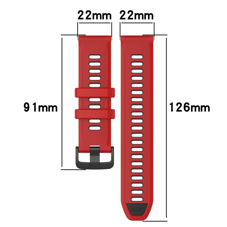 For Honor Watch GS Pro 22mm Sports Two-Color Silicone Watch Band(Red+Black) - Watch Bands by buy2fix | Online Shopping UK | buy2fix