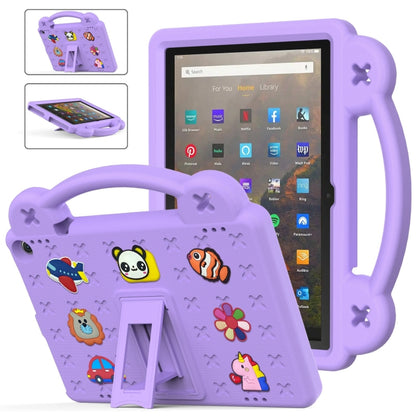 For Amazon Fire HD 10 2021 Handle Kickstand Children EVA Shockproof PC Tablet Case(Light Purple) - Amazon by buy2fix | Online Shopping UK | buy2fix