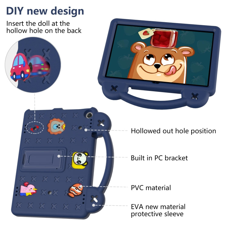 For Amazon Fire HD 10 2021 Handle Kickstand Children EVA Shockproof PC Tablet Case(Navy Blue) - Amazon by buy2fix | Online Shopping UK | buy2fix