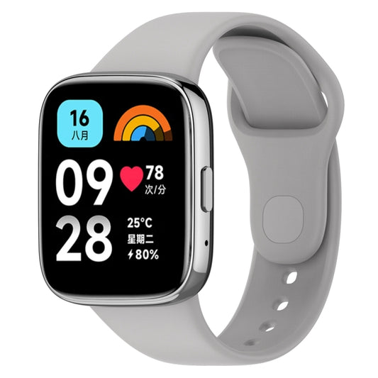 For Redmi Watch 3 Lite Sports Solid Color Silicone Replacement Watch Band(Grey) by buy2fix