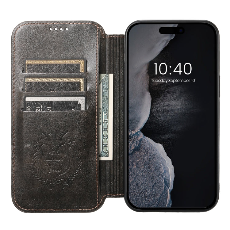 For iPhone 12 Pro Max Suteni J05 Leather Magnetic Magsafe Phone Case(Black) - iPhone 12 Pro Max Cases by Suteni | Online Shopping UK | buy2fix