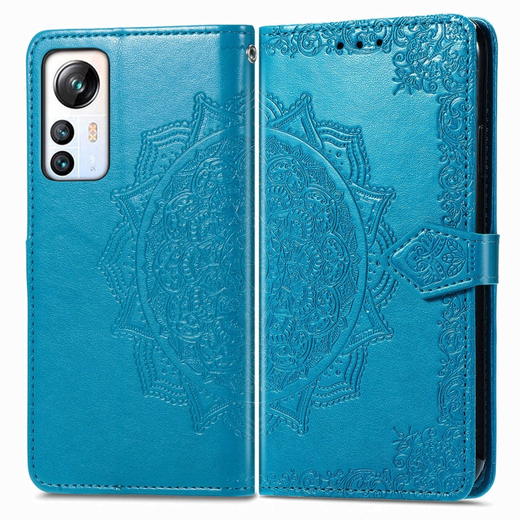 For Blackview A85 Mandala Flower Embossed Leather Phone Case(Blue) - More Brand by buy2fix | Online Shopping UK | buy2fix