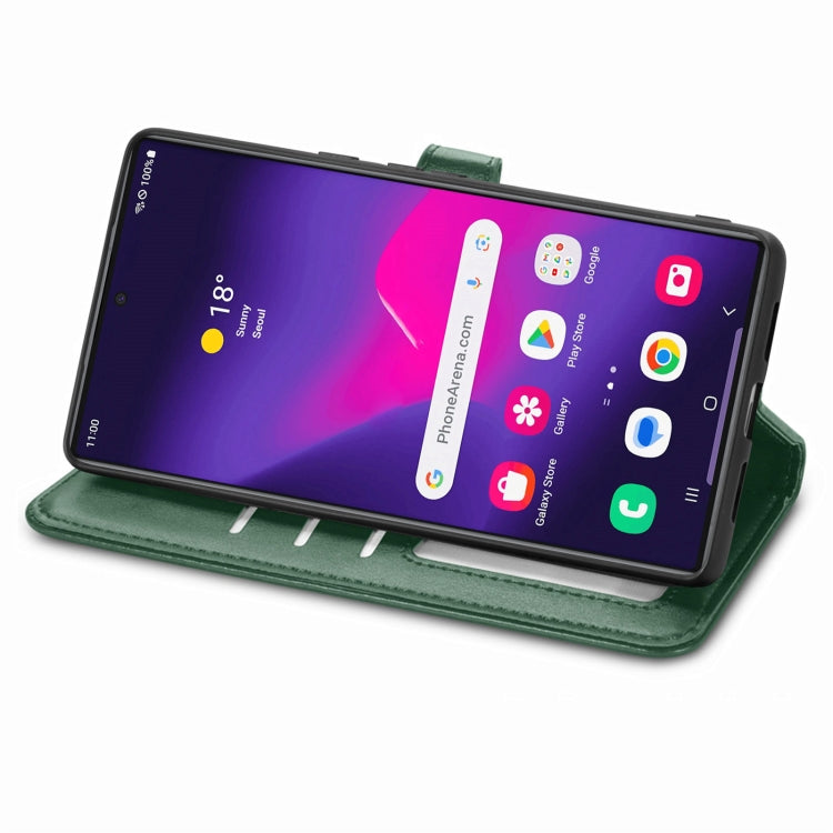 For Samsung Galaxy S25+ 5G Retro Solid Color Buckle Leather Phone Case(Green) - Galaxy S25+ 5G Cases by buy2fix | Online Shopping UK | buy2fix