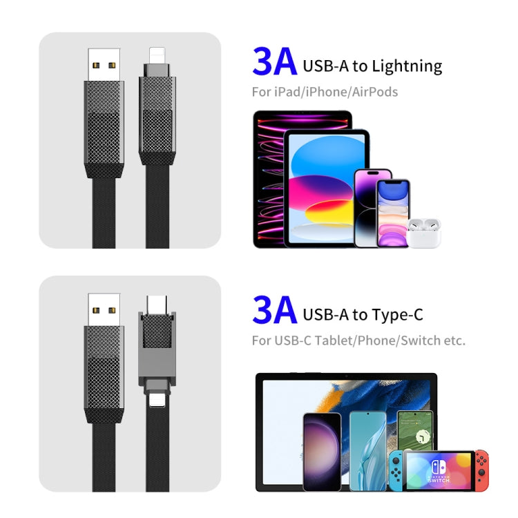 ENKAY ENK-CB134 4-in-1 60W USB-A / Type-C to 8 Pin / Type-C Nylon Braided Magnetic Fast Charging Data Cable, Cable Length:1.2m - Multifunction Cable by ENKAY | Online Shopping UK | buy2fix