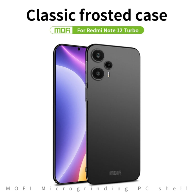 For?Redmi Note 12 Turbo 5G MOFI Micro-Frosted PC Ultra-thin Hard Phone Case(Black) - Xiaomi Cases by MOFI | Online Shopping UK | buy2fix