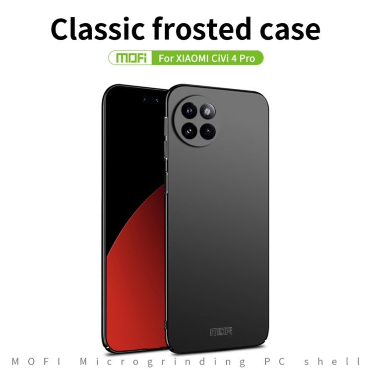 For?Xiaomi Civi 4 Pro MOFI Micro-Frosted PC Ultra-thin Hard Phone Case(Black) - Xiaomi Cases by MOFI | Online Shopping UK | buy2fix