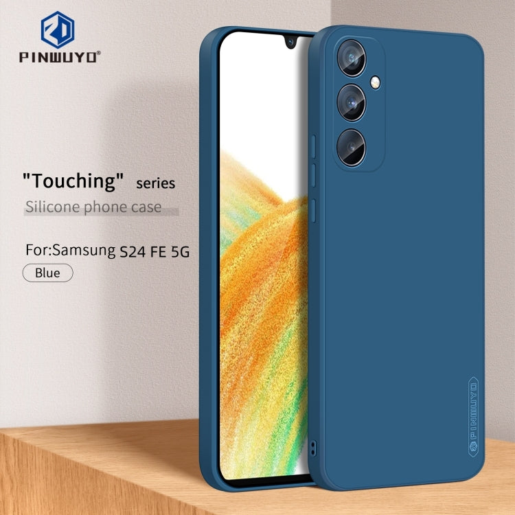 For Samsung Galaxy S24 FE 5G PINWUYO Sense Series Liquid Silicone TPU Phone Case(Blue) - Galaxy S24 FE 5G Cases by PINWUYO | Online Shopping UK | buy2fix