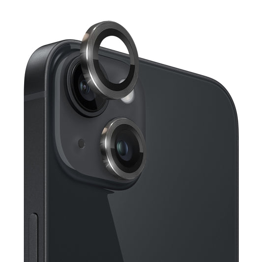 For iPhone 14 / 14 Plus NORTHJO Camera Lens Protector Tempered Glass CD Vein Metal Ring Film(Black) - iPhone 14 Plus Tempered Glass by NORTHJO | Online Shopping UK | buy2fix
