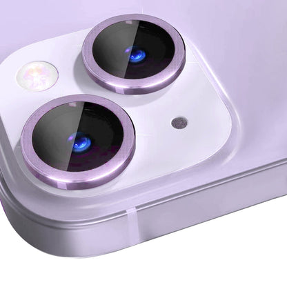 For iPhone 14 / 14 Plus NORTHJO Camera Lens Protector Tempered Glass CD Vein Metal Ring Film(Purple) - iPhone 14 Plus Tempered Glass by NORTHJO | Online Shopping UK | buy2fix