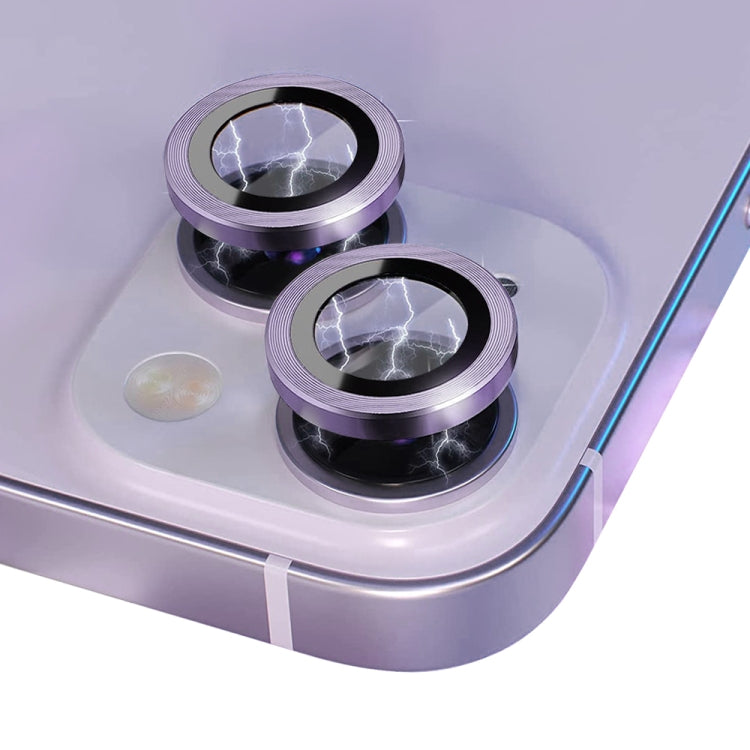 For iPhone 14 / 14 Plus NORTHJO Camera Lens Protector Tempered Glass CD Vein Metal Ring Film(Purple) - iPhone 14 Plus Tempered Glass by NORTHJO | Online Shopping UK | buy2fix