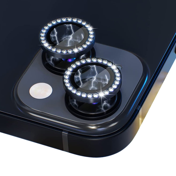 For iPhone 14 / 14 Plus NORTHJO Camera Lens Protector Tempered Glass Metal Rhinestone Ring Film(Black) - iPhone 14 Plus Tempered Glass by NORTHJO | Online Shopping UK | buy2fix