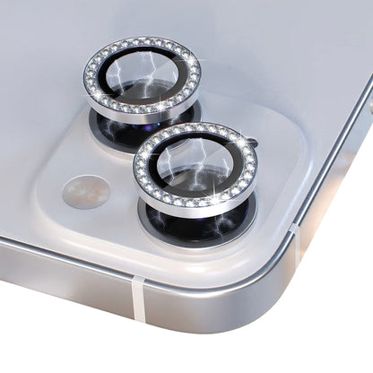 For iPhone 14 / 14 Plus NORTHJO Camera Lens Protector Tempered Glass Metal Rhinestone Ring Film(Silver) - iPhone 14 Plus Tempered Glass by NORTHJO | Online Shopping UK | buy2fix