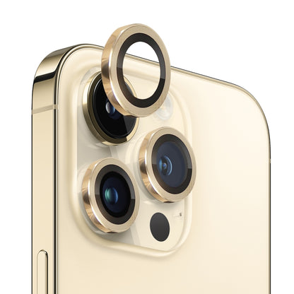 For iPhone 13 Pro / 13 Pro Max NORTHJO Camera Lens Protector Tempered Glass CD Vein Metal Ring Film(Gold) - iPhone 13 Pro Max Tempered Glass by NORTHJO | Online Shopping UK | buy2fix