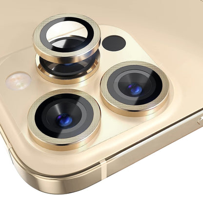 For iPhone 13 Pro / 13 Pro Max NORTHJO Camera Lens Protector Tempered Glass CD Vein Metal Ring Film(Gold) - iPhone 13 Pro Max Tempered Glass by NORTHJO | Online Shopping UK | buy2fix