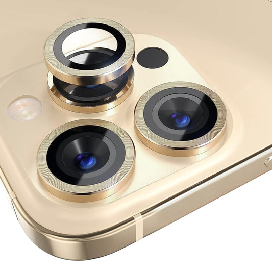 For iPhone 13 Pro / 13 Pro Max NORTHJO Camera Lens Protector Tempered Glass CD Vein Metal Ring Film(Gold) - iPhone 13 Pro Max Tempered Glass by NORTHJO | Online Shopping UK | buy2fix