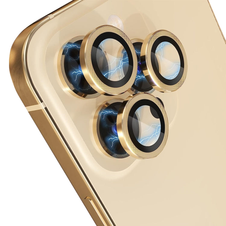 For iPhone 13 Pro / 13 Pro Max NORTHJO Camera Lens Protector Tempered Glass CD Vein Metal Ring Film(Gold) - iPhone 13 Pro Max Tempered Glass by NORTHJO | Online Shopping UK | buy2fix
