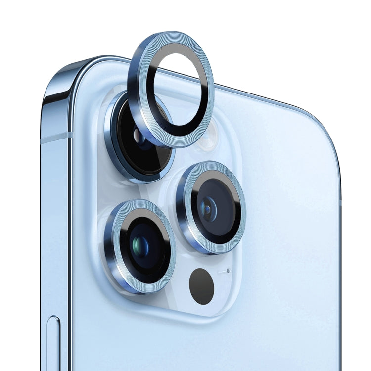 For iPhone 13 Pro / 13 Pro Max NORTHJO Camera Lens Protector Tempered Glass CD Vein Metal Ring Film(Blue) - iPhone 13 Pro Max Tempered Glass by NORTHJO | Online Shopping UK | buy2fix