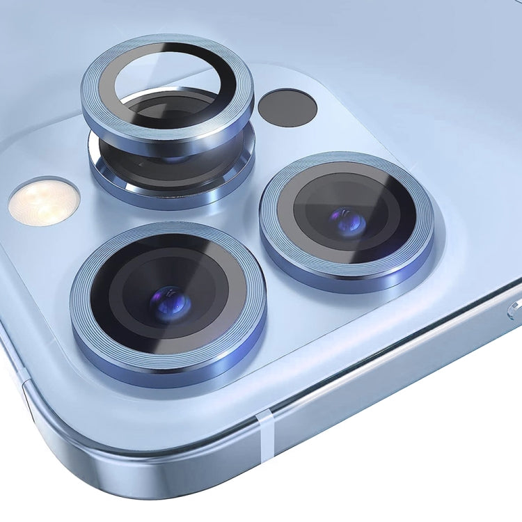 For iPhone 13 Pro / 13 Pro Max NORTHJO Camera Lens Protector Tempered Glass CD Vein Metal Ring Film(Blue) - iPhone 13 Pro Max Tempered Glass by NORTHJO | Online Shopping UK | buy2fix