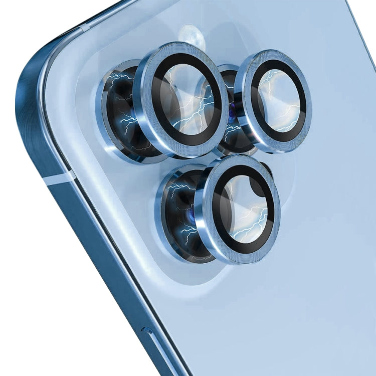 For iPhone 13 Pro / 13 Pro Max NORTHJO Camera Lens Protector Tempered Glass CD Vein Metal Ring Film(Blue) - iPhone 13 Pro Max Tempered Glass by NORTHJO | Online Shopping UK | buy2fix