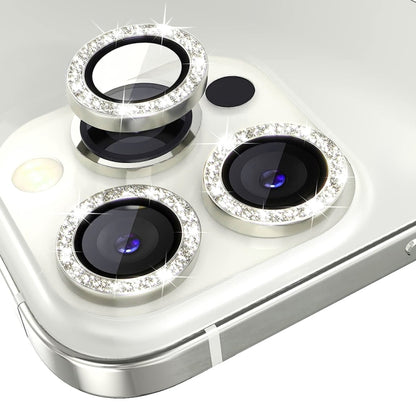 For iPhone 13 Pro / 13 Pro Max NORTHJO Camera Lens Protector Tempered Glass Bling Glitter Metal Ring Film(Silver) - iPhone 13 Pro Max Tempered Glass by NORTHJO | Online Shopping UK | buy2fix