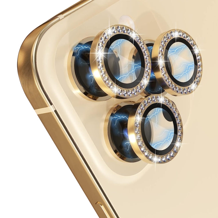 For iPhone 13 Pro / 13 Pro Max NORTHJO Camera Lens Protector Tempered Glass Metal Rhinestone Ring Film(Gold) - iPhone 13 Pro Max Tempered Glass by NORTHJO | Online Shopping UK | buy2fix