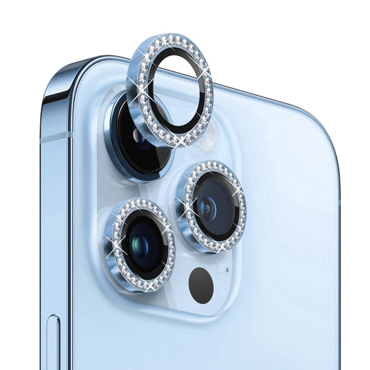 For iPhone 13 Pro / 13 Pro Max NORTHJO Camera Lens Protector Tempered Glass Metal Rhinestone Ring Film(Blue) - iPhone 13 Pro Max Tempered Glass by NORTHJO | Online Shopping UK | buy2fix