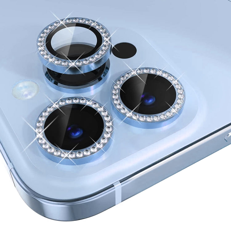 For iPhone 13 Pro / 13 Pro Max NORTHJO Camera Lens Protector Tempered Glass Metal Rhinestone Ring Film(Blue) - iPhone 13 Pro Max Tempered Glass by NORTHJO | Online Shopping UK | buy2fix