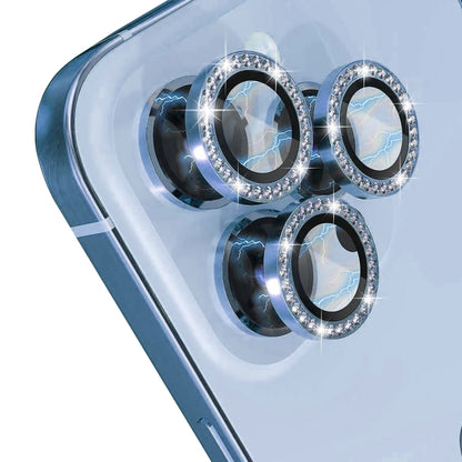 For iPhone 13 Pro / 13 Pro Max NORTHJO Camera Lens Protector Tempered Glass Metal Rhinestone Ring Film(Blue) - iPhone 13 Pro Max Tempered Glass by NORTHJO | Online Shopping UK | buy2fix