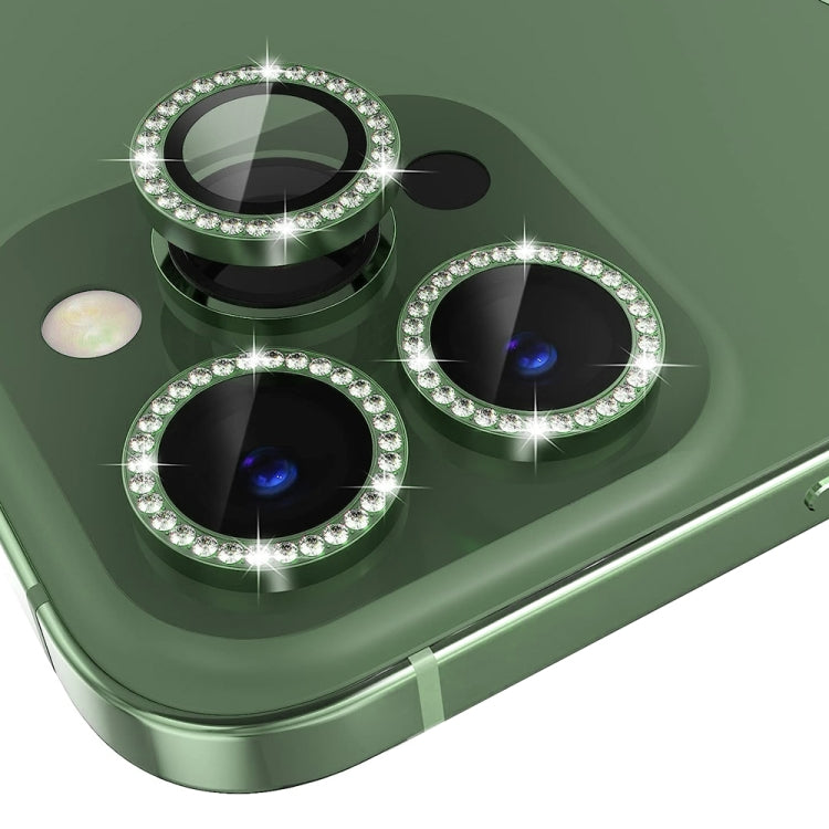 For iPhone 13 Pro / 13 Pro Max NORTHJO Camera Lens Protector Tempered Glass Metal Rhinestone Ring Film(Green) - iPhone 13 Pro Max Tempered Glass by NORTHJO | Online Shopping UK | buy2fix