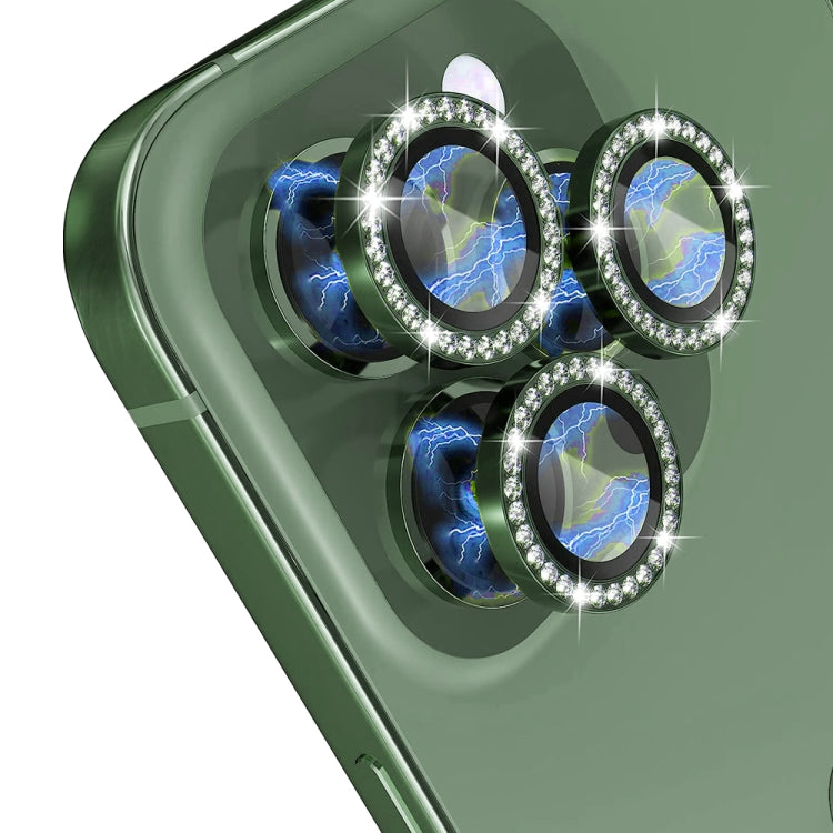 For iPhone 13 Pro / 13 Pro Max NORTHJO Camera Lens Protector Tempered Glass Metal Rhinestone Ring Film(Green) - iPhone 13 Pro Max Tempered Glass by NORTHJO | Online Shopping UK | buy2fix