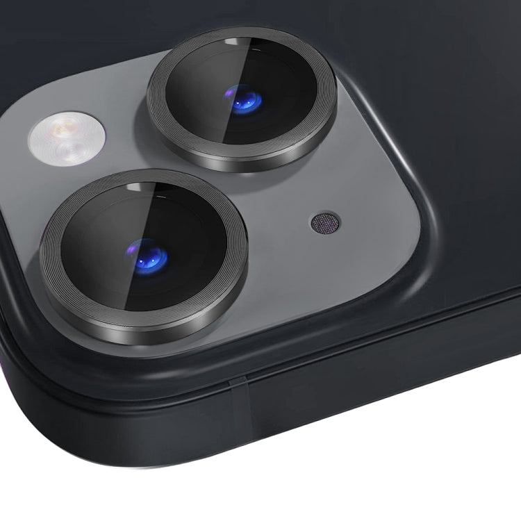 For iPhone 13 / 13 mini NORTHJO Camera Lens Tempered Glass CD Vein Metal Ring Film(Black) - iPhone 13 Tempered Glass by NORTHJO | Online Shopping UK | buy2fix