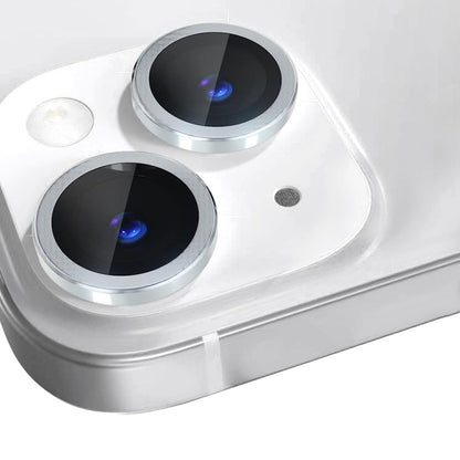 For iPhone 13 / 13 mini NORTHJO Camera Lens Tempered Glass CD Vein Metal Ring Film(Silver) - iPhone 13 Tempered Glass by NORTHJO | Online Shopping UK | buy2fix