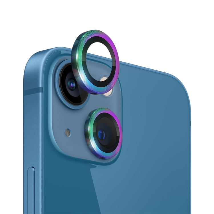 For iPhone 13 / 13 mini NORTHJO Camera Lens Tempered Glass CD Vein Metal Ring Film(Colorful) - iPhone 13 Tempered Glass by NORTHJO | Online Shopping UK | buy2fix