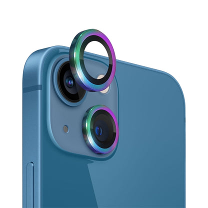 For iPhone 13 / 13 mini NORTHJO Camera Lens Tempered Glass CD Vein Metal Ring Film(Colorful) - iPhone 13 Tempered Glass by NORTHJO | Online Shopping UK | buy2fix