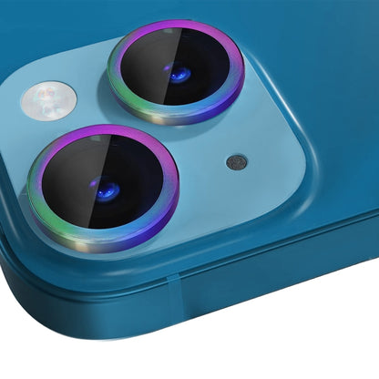 For iPhone 13 / 13 mini NORTHJO Camera Lens Tempered Glass CD Vein Metal Ring Film(Colorful) - iPhone 13 Tempered Glass by NORTHJO | Online Shopping UK | buy2fix