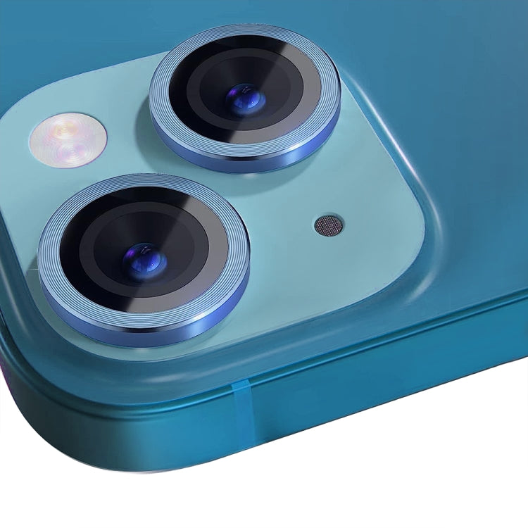 For iPhone 13 / 13 mini NORTHJO Camera Lens Tempered Glass CD Vein Metal Ring Film(Blue) - iPhone 13 Tempered Glass by NORTHJO | Online Shopping UK | buy2fix