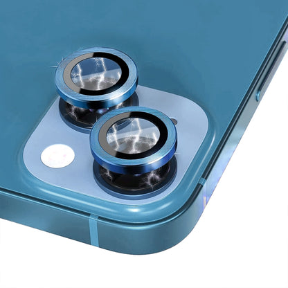 For iPhone 13 / 13 mini NORTHJO Camera Lens Tempered Glass CD Vein Metal Ring Film(Blue) - iPhone 13 Tempered Glass by NORTHJO | Online Shopping UK | buy2fix