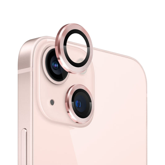 For iPhone 13 / 13 mini NORTHJO Camera Lens Tempered Glass CD Vein Metal Ring Film(Pink) - iPhone 13 Tempered Glass by NORTHJO | Online Shopping UK | buy2fix
