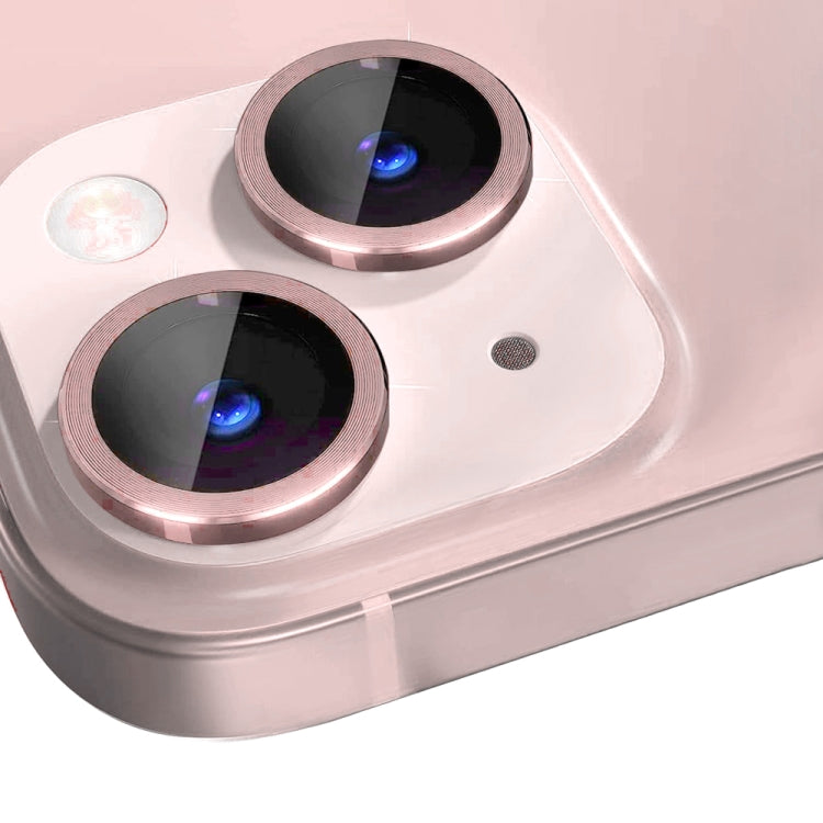 For iPhone 13 / 13 mini NORTHJO Camera Lens Tempered Glass CD Vein Metal Ring Film(Pink) - iPhone 13 Tempered Glass by NORTHJO | Online Shopping UK | buy2fix