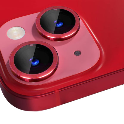 For iPhone 13 / 13 mini NORTHJO Camera Lens Tempered Glass CD Vein Metal Ring Film(Red) - iPhone 13 Tempered Glass by NORTHJO | Online Shopping UK | buy2fix