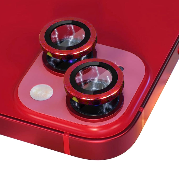 For iPhone 13 / 13 mini NORTHJO Camera Lens Tempered Glass CD Vein Metal Ring Film(Red) - iPhone 13 Tempered Glass by NORTHJO | Online Shopping UK | buy2fix